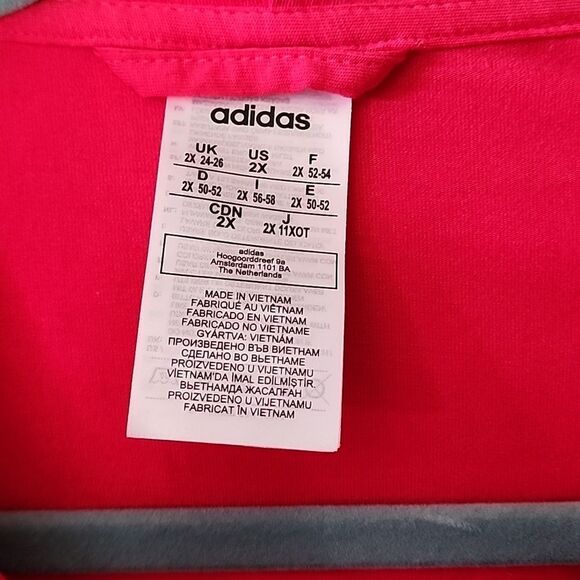 Adidas Pink Zip-Up Hoodie 2X perfect condition lightweight - Picture 3 of 6